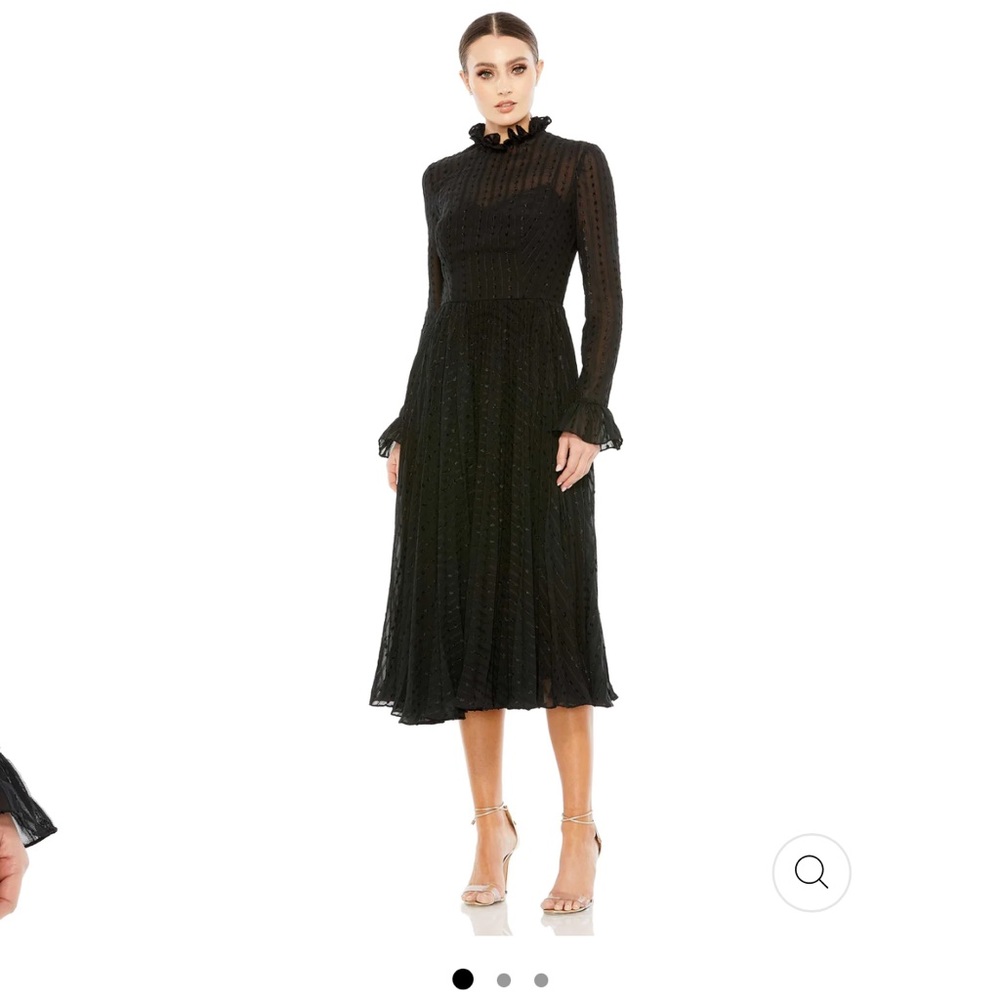 Ienna for Mac Duggal long sleeve embroidered dress.